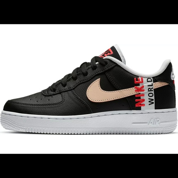 Nike Air Force 1 LV8 1 GS Worldwide Black CN8536 001 Sneakers Size 6.5Y Womens 8 - Picture 2 of 7